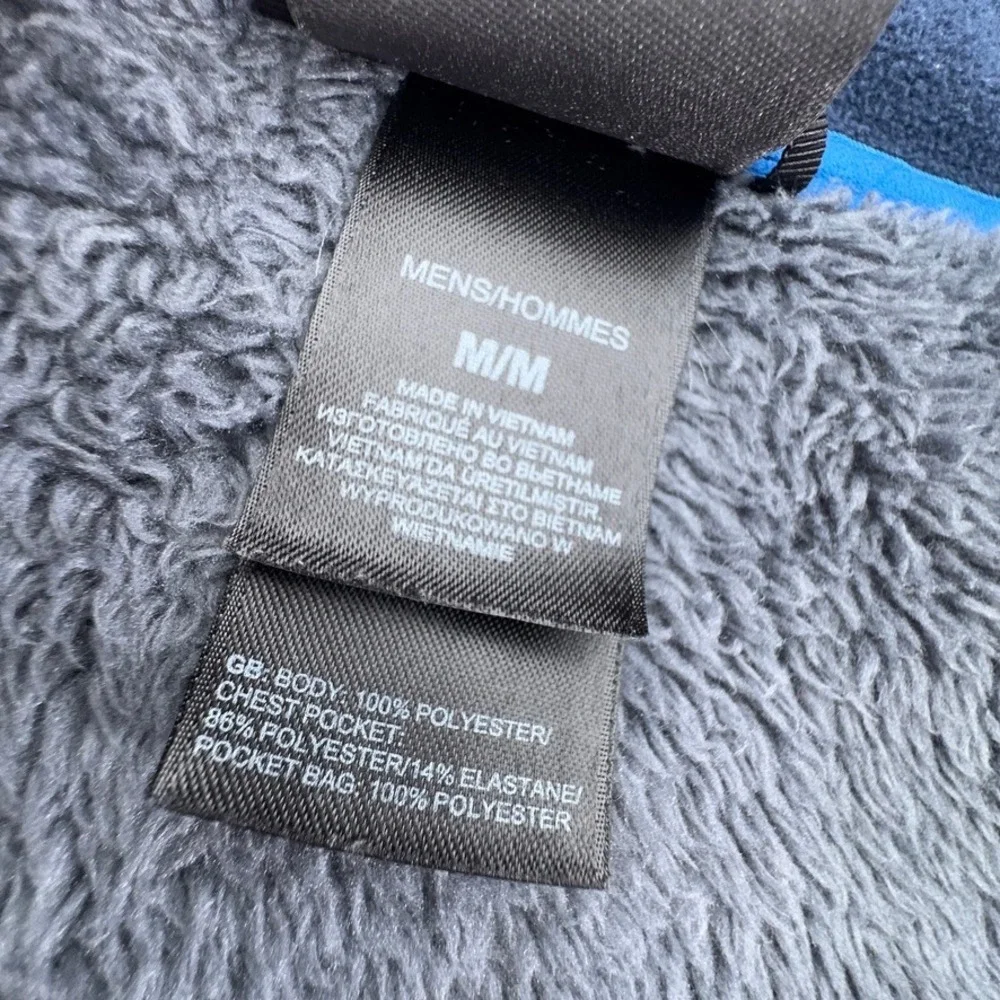 The North Face Mens Blue Gray Full Zip Sherpa Lined Fleece Vest Size M